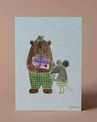 Greeting card "Mouse &amp; Bear"